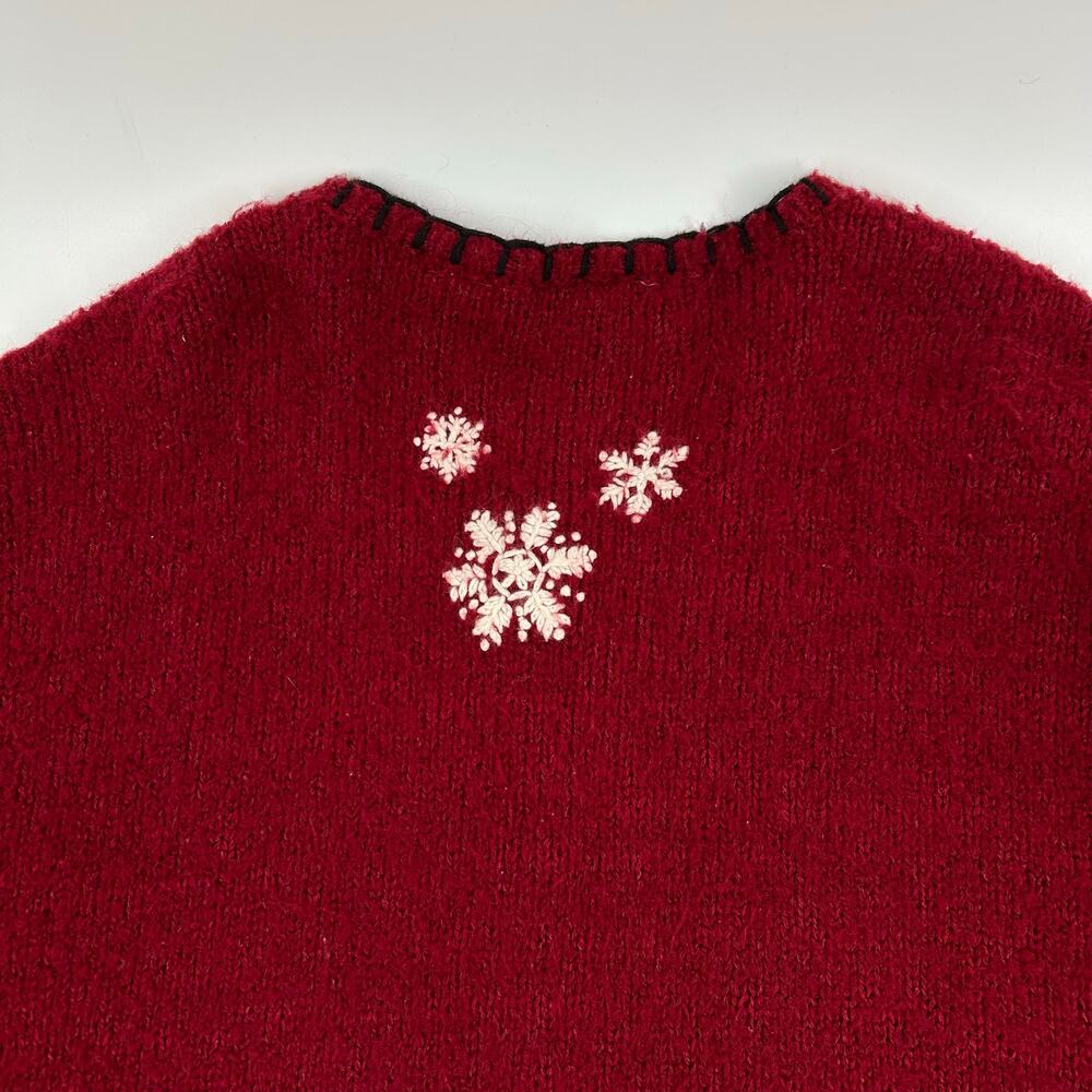 Vintage y2k womens Croft & Barrow Ugly Knit Button Up Cardigan Christmas Sweater - Picture 5 of 6